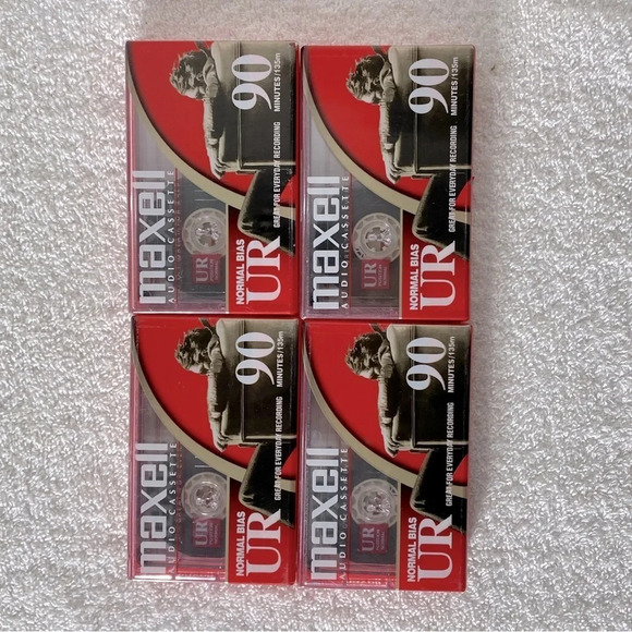 Vintage 90s Maxell UR90 Blank Audio Cassette Tapes  x4 - Picture 11 of 11